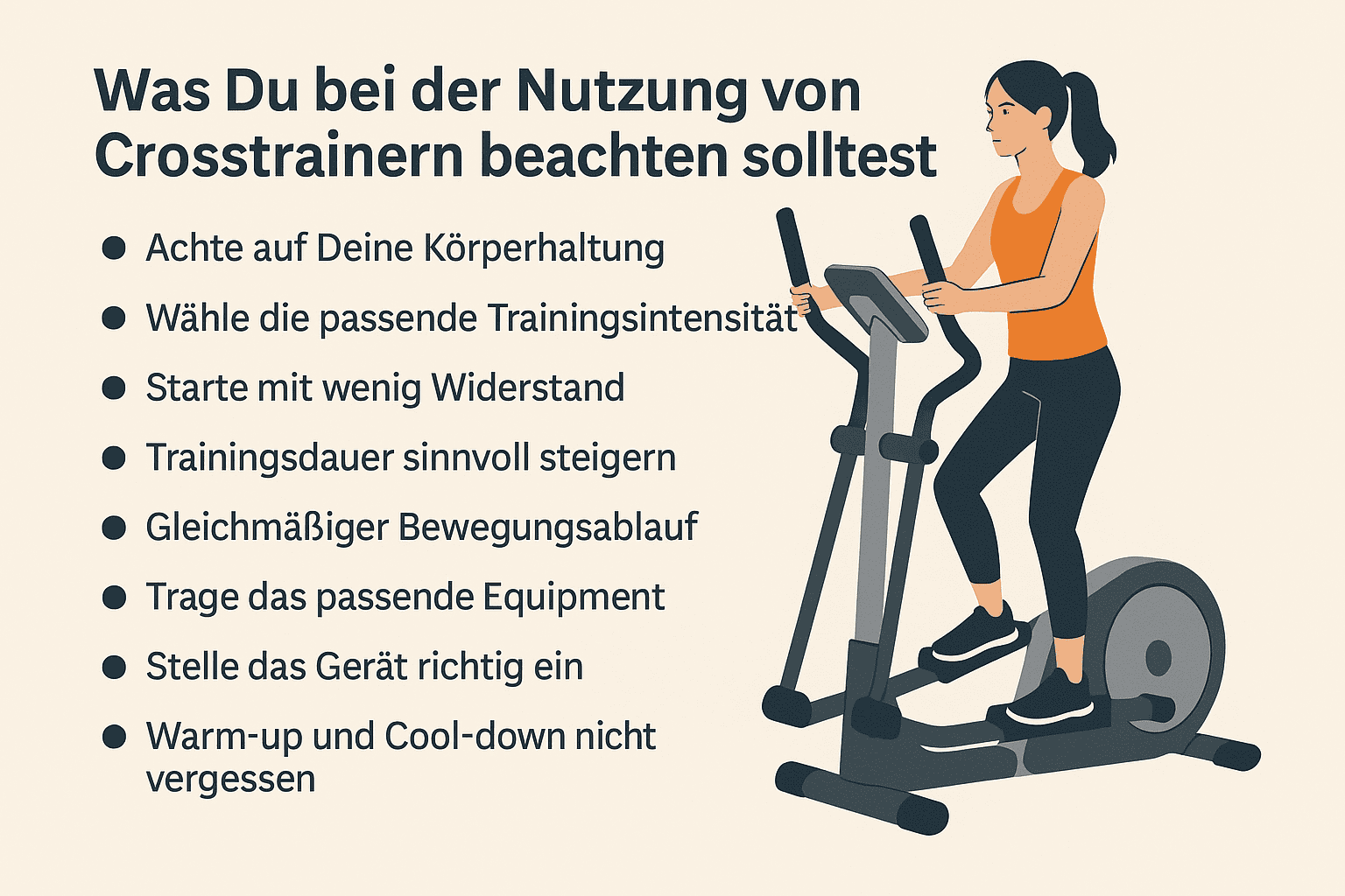 Richtige Nutzung von Crosstrainer - Crosstrainer Test 2025 – Die besten Modelle im Vergleich
