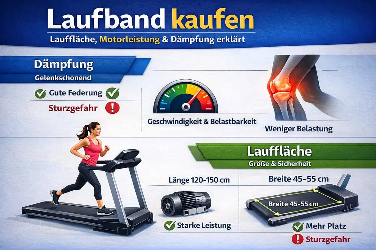Laufband kaufen – Lauffläche, Motorleistung & Dämpfung erklärt Laufband kaufen 2 - Laufband kaufen – Lauffläche, Motorleistung & Dämpfung erklärt